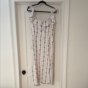 Reformation Floral Ruffle Dress